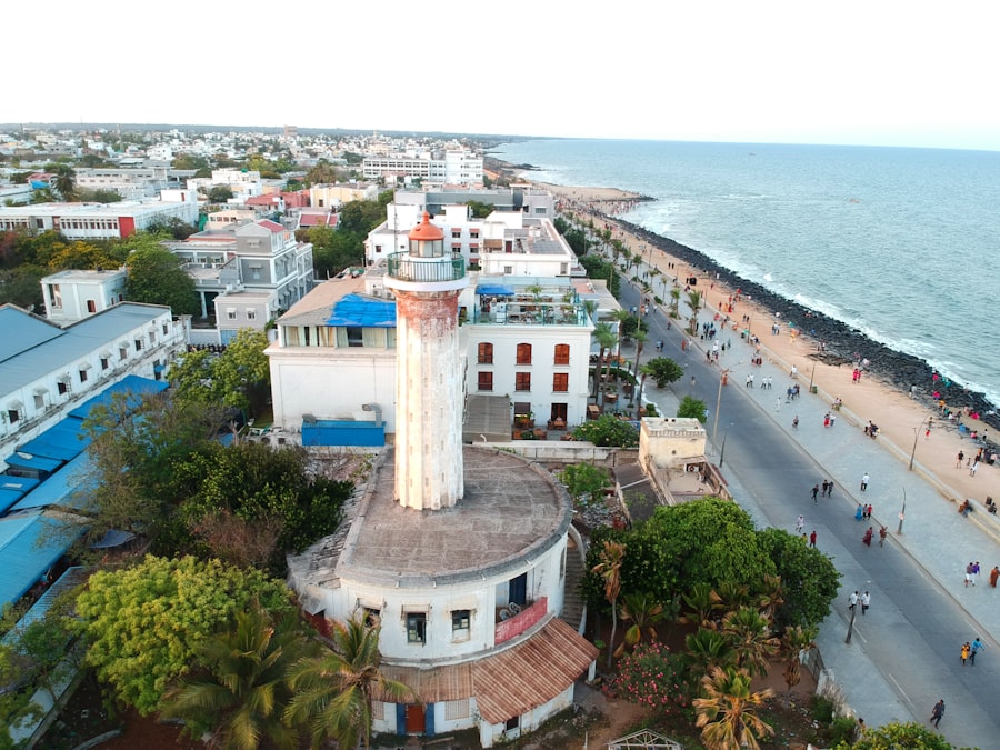 A pastel French-quarter street in Pondicherry