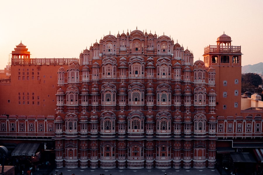 The pink sandstone facades of Jaipur's old city